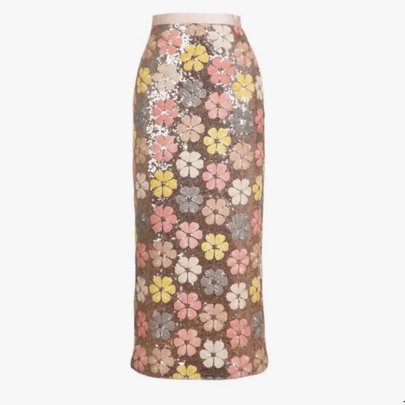 Celia B Allium Sequin Midi Skirt - Cream multi, sz M - NWT - Picture 1 of 8